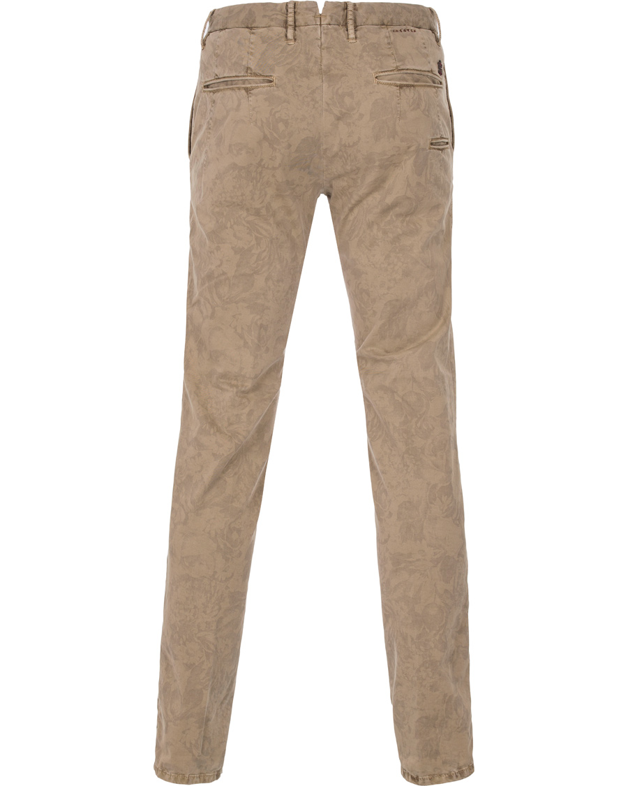Herre | Bukser | Incotex | Slim Fit Overdyed Printed Flower Slacks Khaki