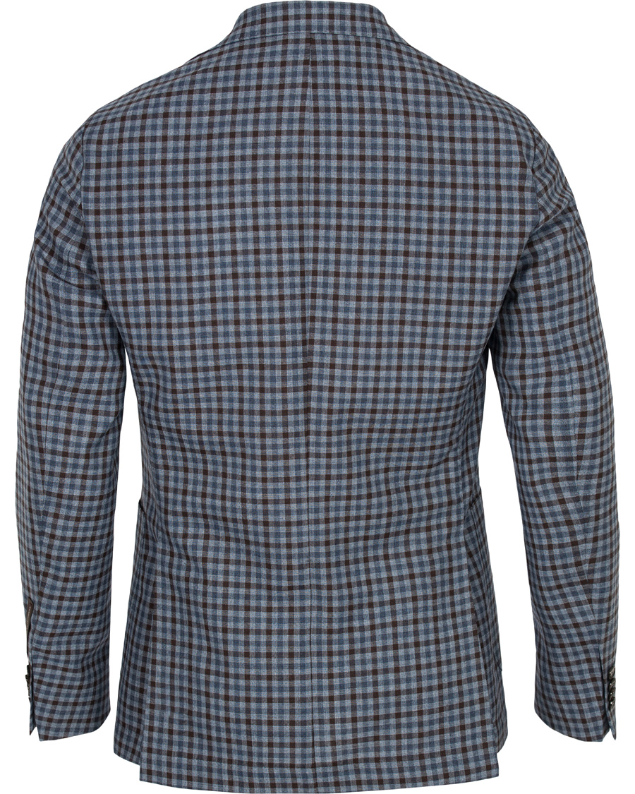 Herre | Blazere & jakker | Oscar Jacobson | Einar Check Patch Pocket Blazer Sky/Brown