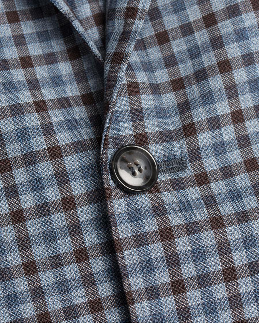 Herre | Blazere & jakker | Oscar Jacobson | Einar Check Patch Pocket Blazer Sky/Brown