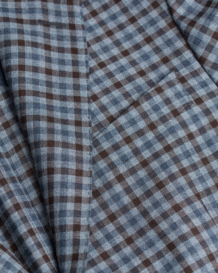 Herre | Blazere & jakker | Oscar Jacobson | Einar Check Patch Pocket Blazer Sky/Brown