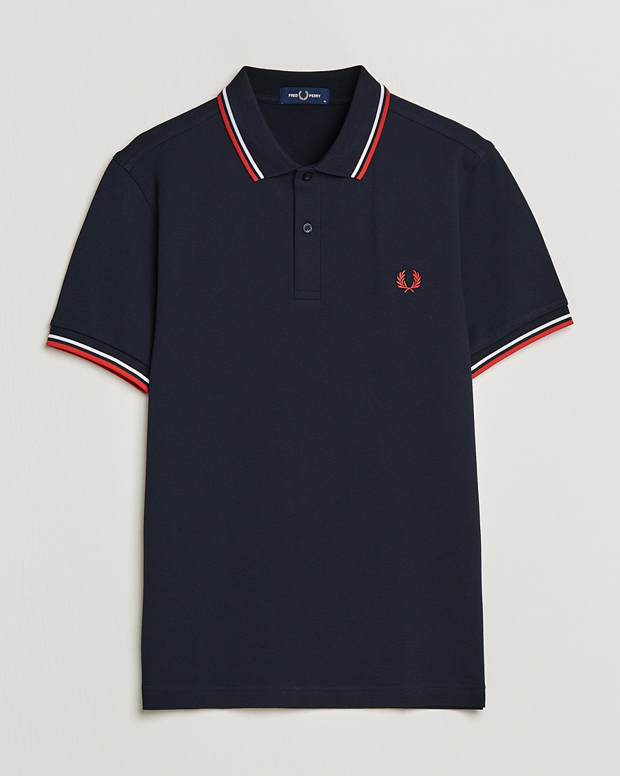 Herr |  | Fred Perry | Twin Tipped Polo Shirt Navy