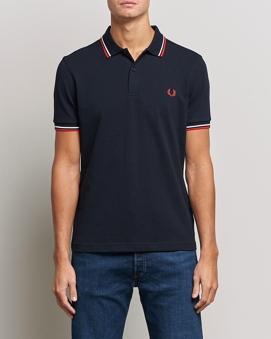 Herre | Tøj | Fred Perry | Twin Tipped Polo Shirt Navy