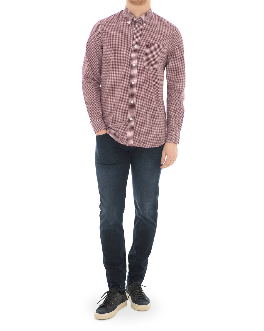 Herre | Skjorter | Fred Perry | Classic Fit Gingham Shirt Mahogany