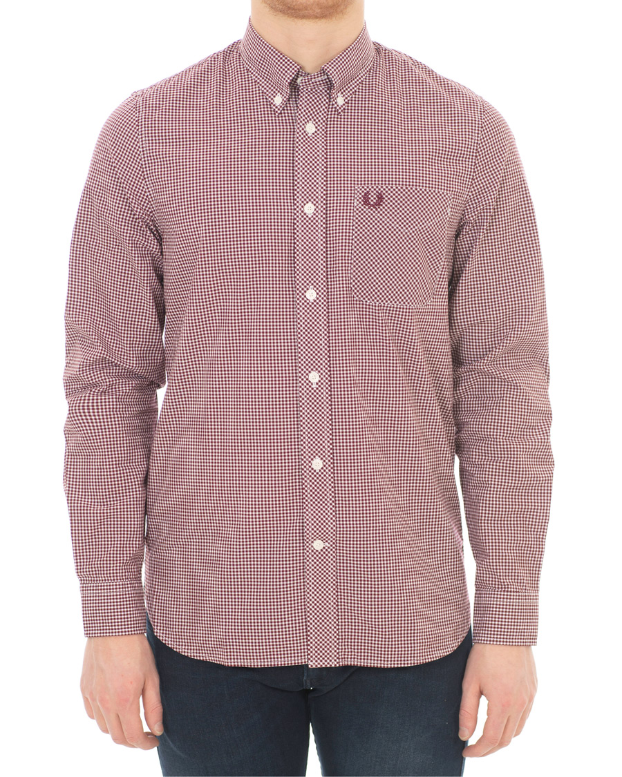 Herre | Skjorter | Fred Perry | Classic Fit Gingham Shirt Mahogany