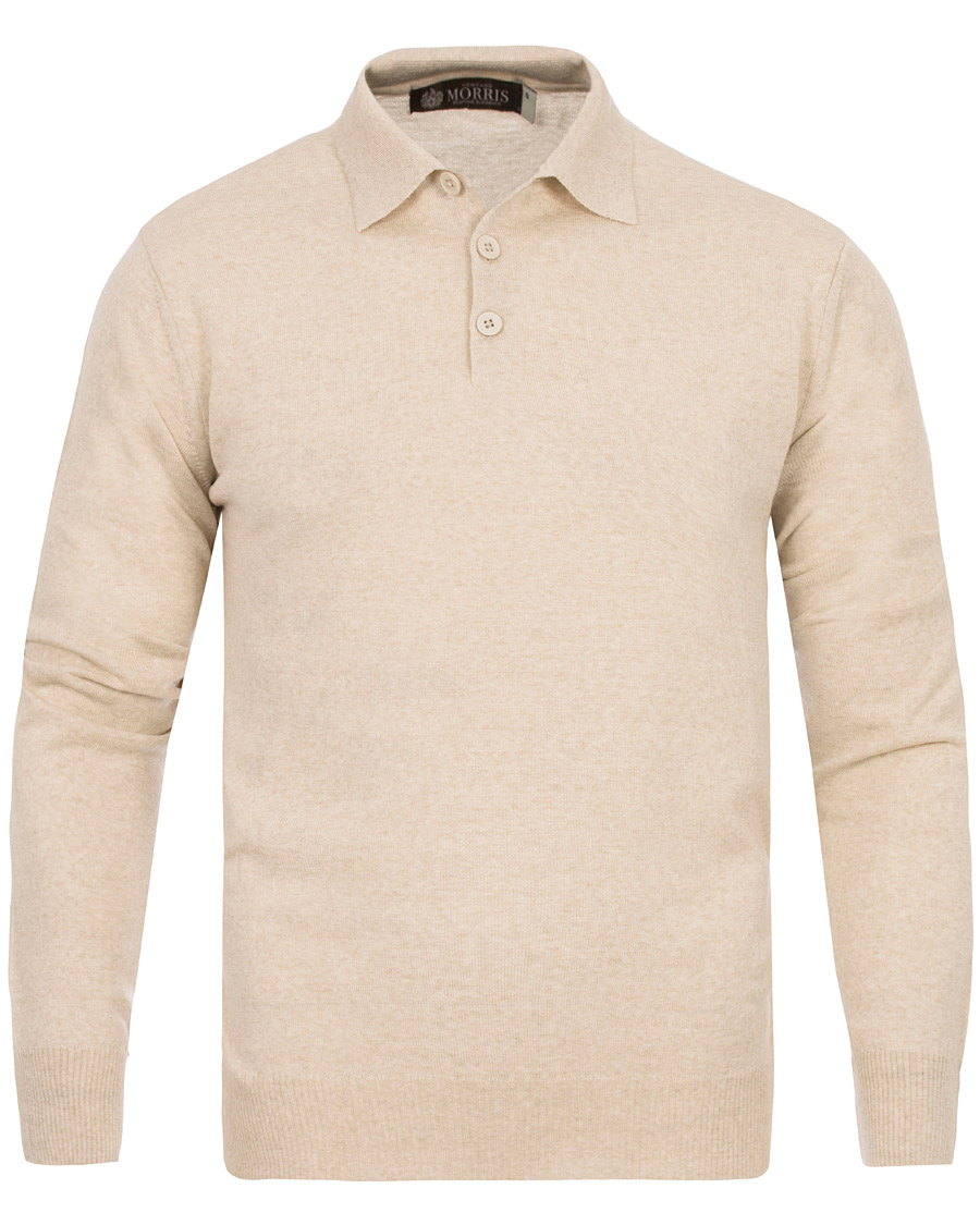 Herre | Trøjer | Morris Heritage | Long Sleeve Polo Shirt Off White