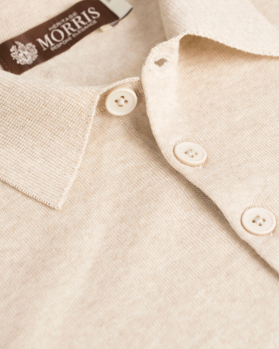 Herre | Trøjer | Morris Heritage | Long Sleeve Polo Shirt Off White