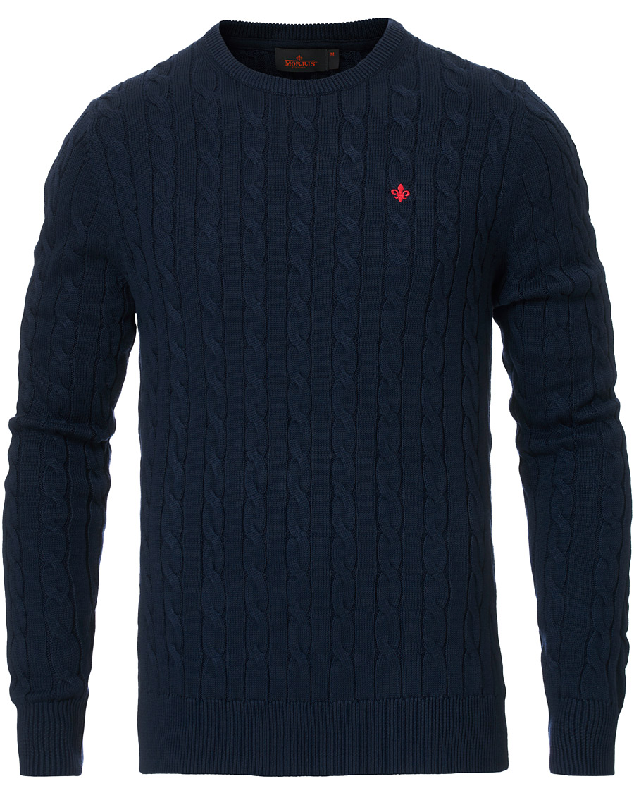 Herre | Trøjer | Morris | Pima Cotton Cable Navy