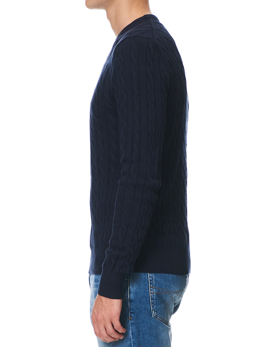 Herre | Trøjer | Morris | Pima Cotton Cable Navy