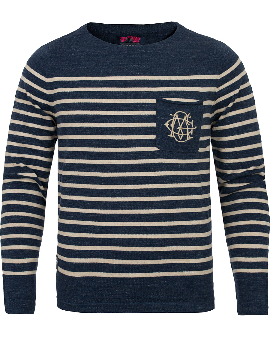 Herre | Trøjer | Morris | Nantes Stripe Knit Blue