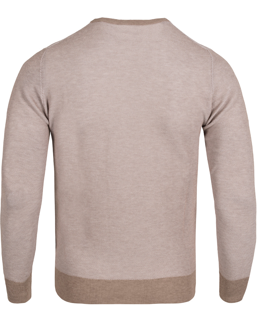 Herre | Trøjer | Gran Sasso | Fresh Cotton Structure Crew Neck Beige