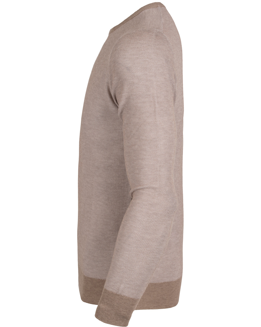 Herre | Trøjer | Gran Sasso | Fresh Cotton Structure Crew Neck Beige