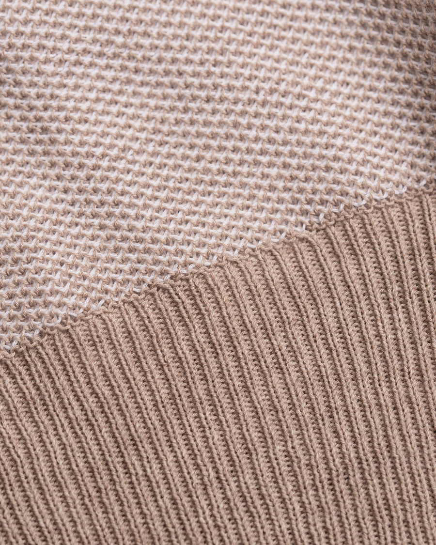 Herre | Trøjer | Gran Sasso | Fresh Cotton Structure Crew Neck Beige