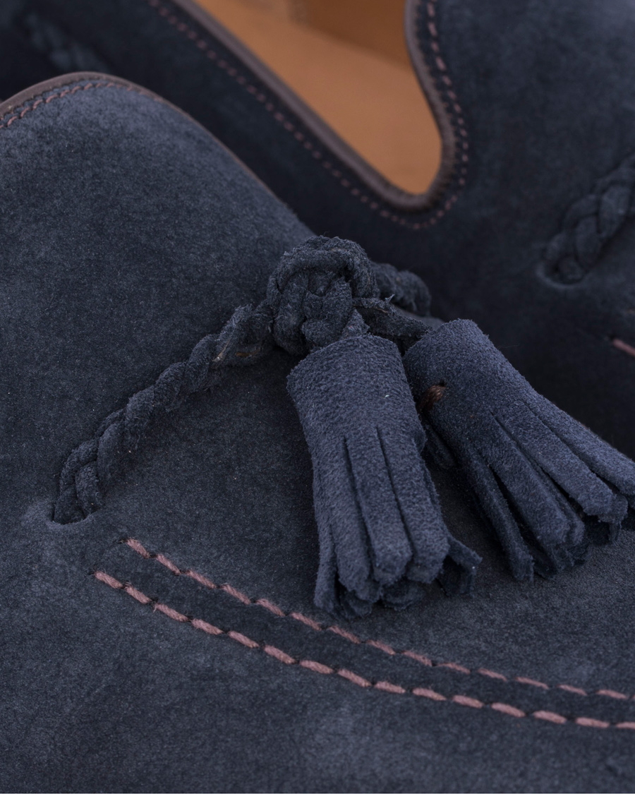 Herre | Loake 1880 MTO Temple Loafer Navy Suede | Loake 1880 | MTO Temple Loafer Navy Suede