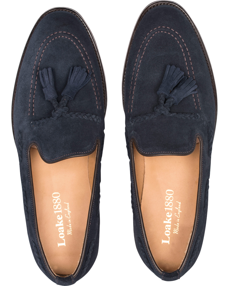 Herre | Loake 1880 MTO Temple Loafer Navy Suede | Loake 1880 | MTO Temple Loafer Navy Suede