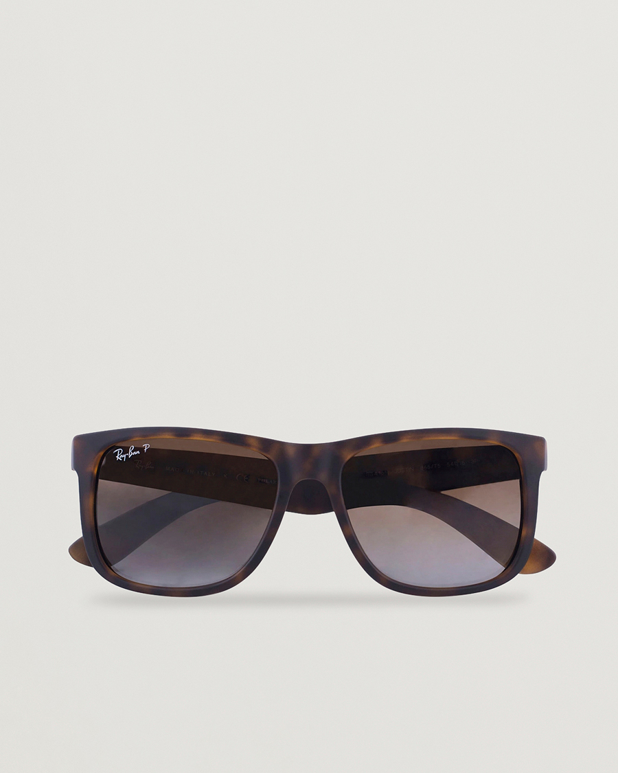 Herre | Solbriller | Ray-Ban | 0RB4165 Justin Polarized Wayfarer Sunglasses Havana/Brown