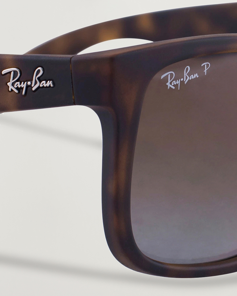 Herre | Solbriller | Ray-Ban | 0RB4165 Justin Polarized Wayfarer Sunglasses Havana/Brown