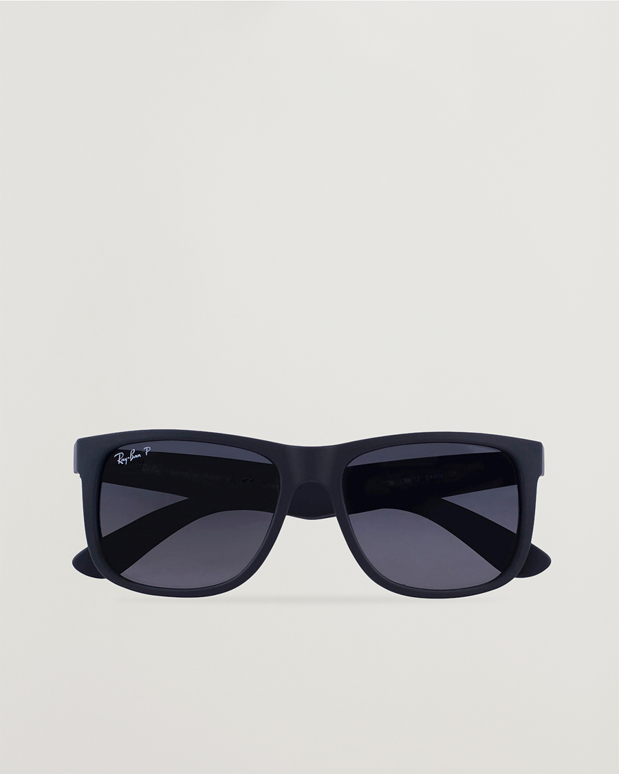 Herre |  | Ray-Ban | 0RB4165 Justin Polarized Wayfarer Sunglasses Black/Grey