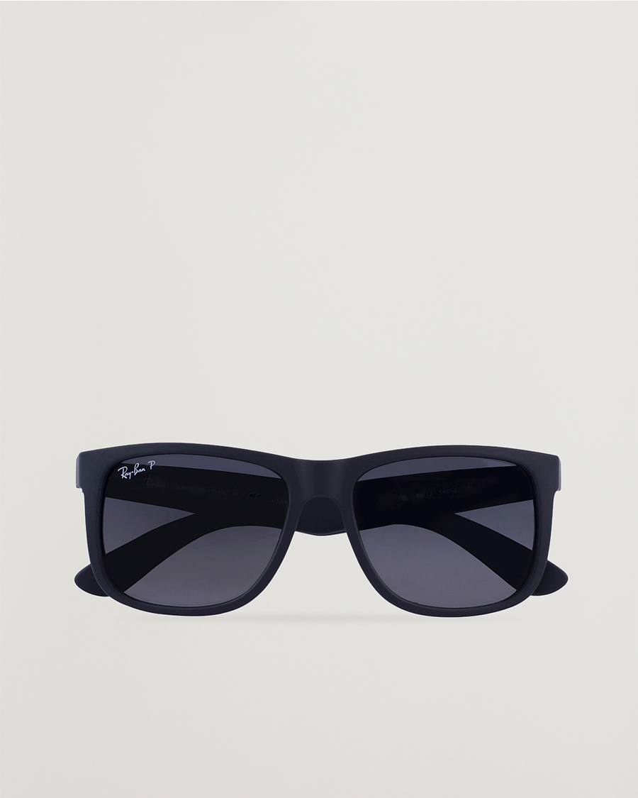 Herre | Solbriller | Ray-Ban | 0RB4165 Justin Polarized Wayfarer Sunglasses Black/Grey
