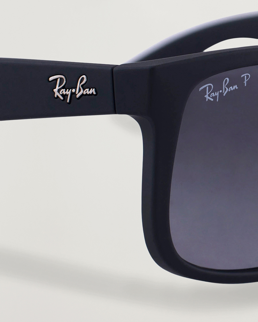 Herre | Solbriller | Ray-Ban | 0RB4165 Justin Polarized Wayfarer Sunglasses Black/Grey