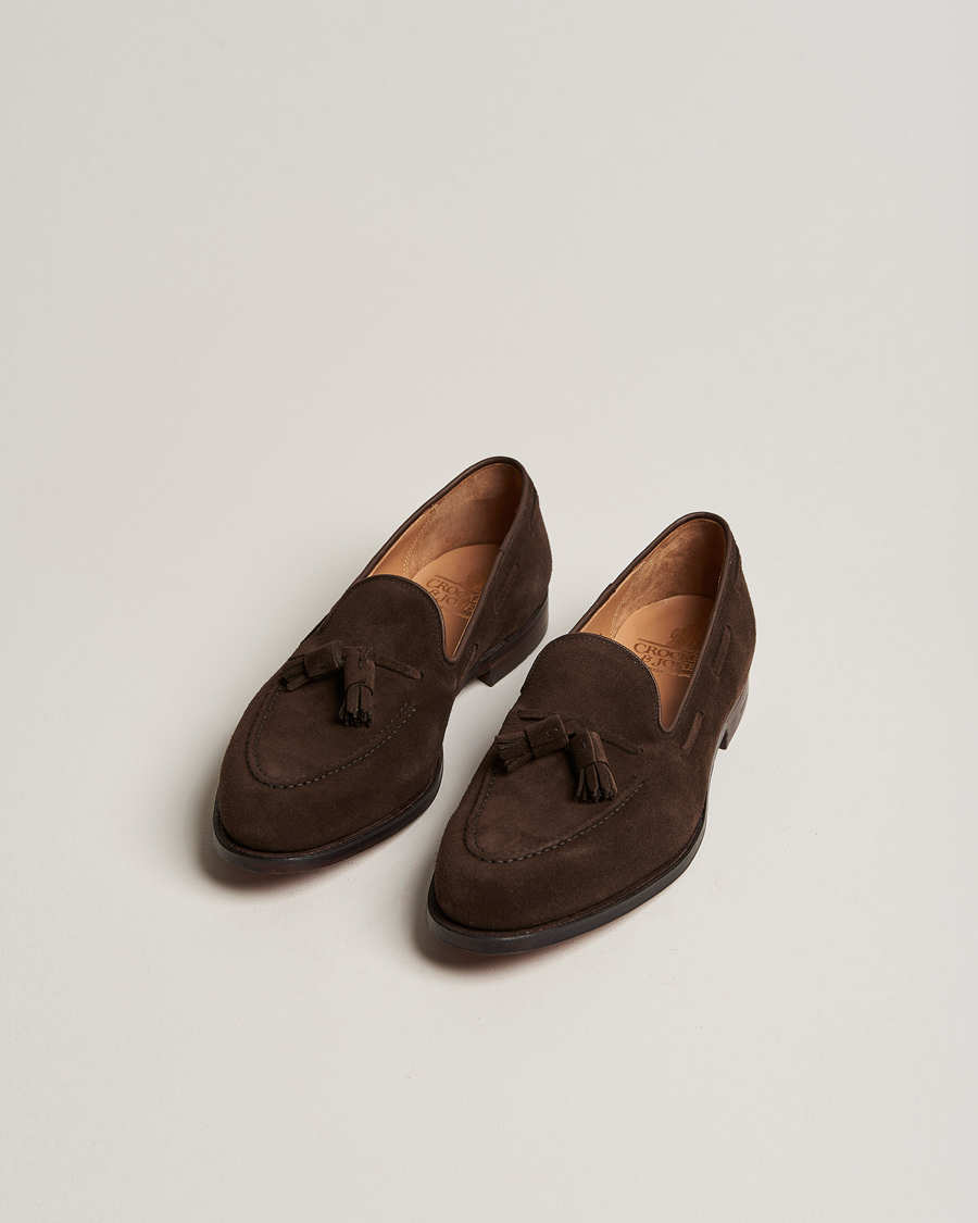 Herre | Gaver til særlige lejligheder | Crockett & Jones | Cavendish Tassel Loafer Dark Brown Suede