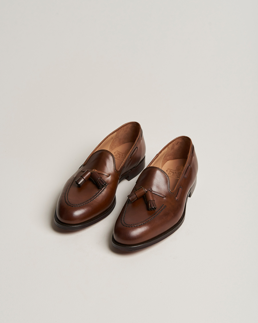 Herre | Håndlavede sko | Crockett & Jones | Cavendish Tassel Loafer Dark Brown Calf