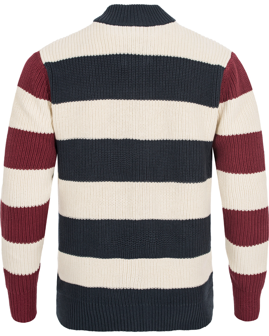 Herre | Trøjer | Lexington | Jaidon Zip Through Sweater Blue/Red/White Stripe