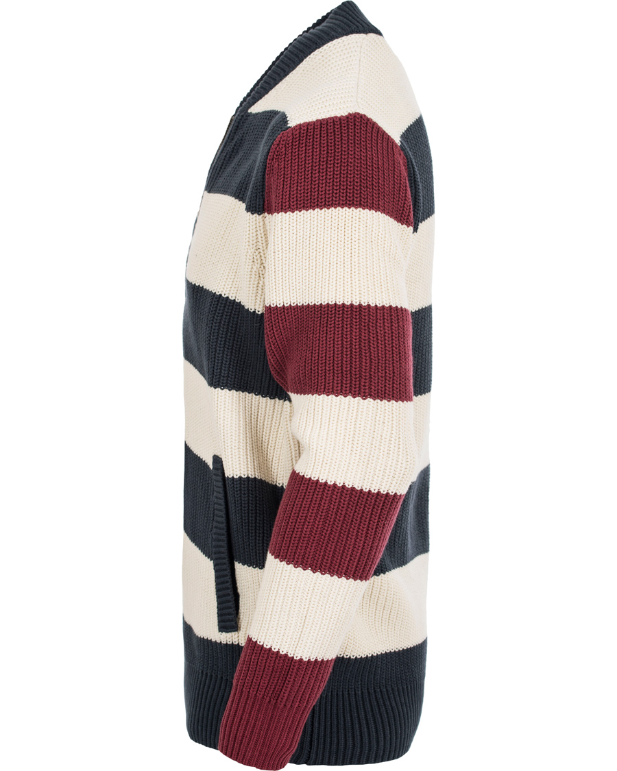 Herre | Trøjer | Lexington | Jaidon Zip Through Sweater Blue/Red/White Stripe