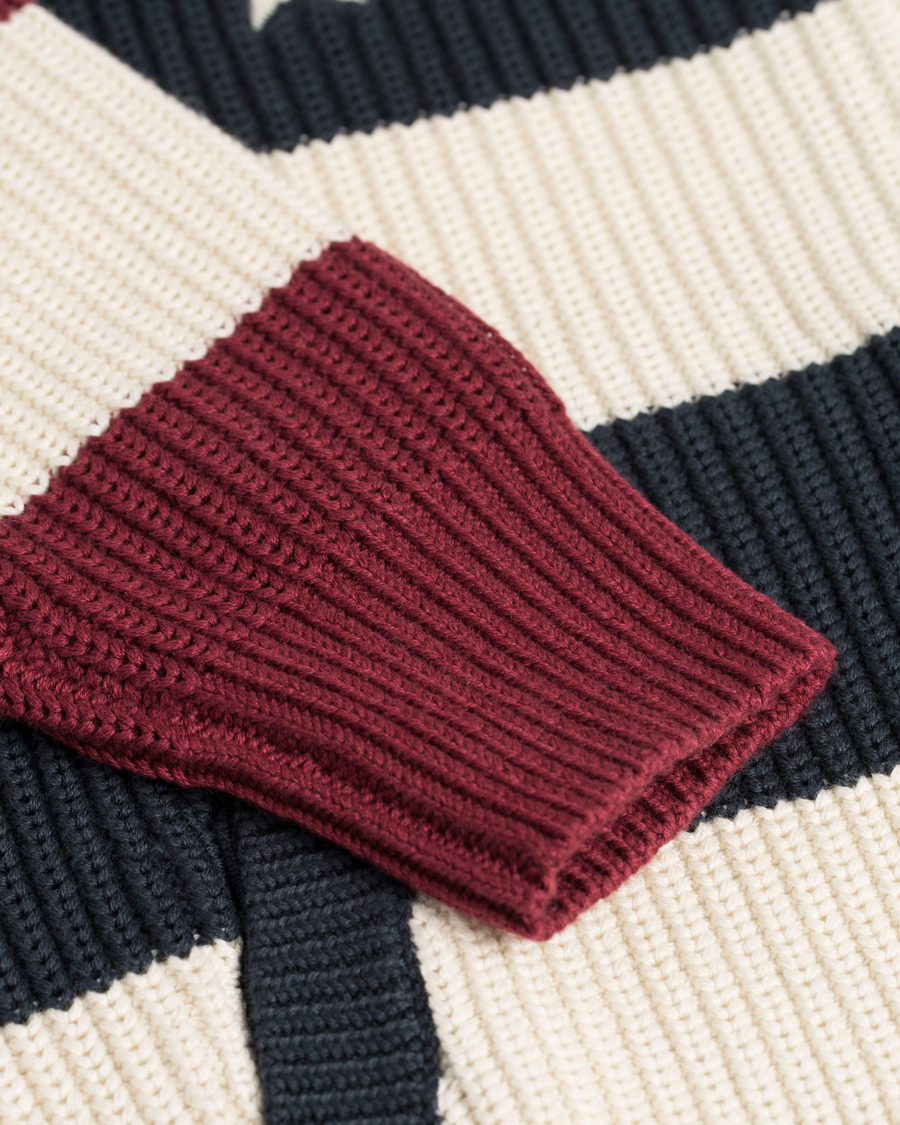 Herre | Trøjer | Lexington | Jaidon Zip Through Sweater Blue/Red/White Stripe