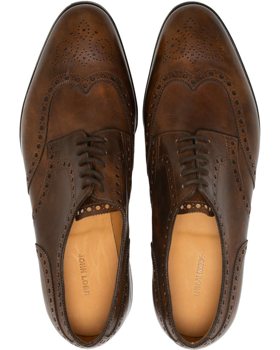 Herre | John Lobb Hayle Brogue Derby Parisian Brown Museum Calf | John Lobb | Hayle Brogue Derby Parisian Brown Museum Calf