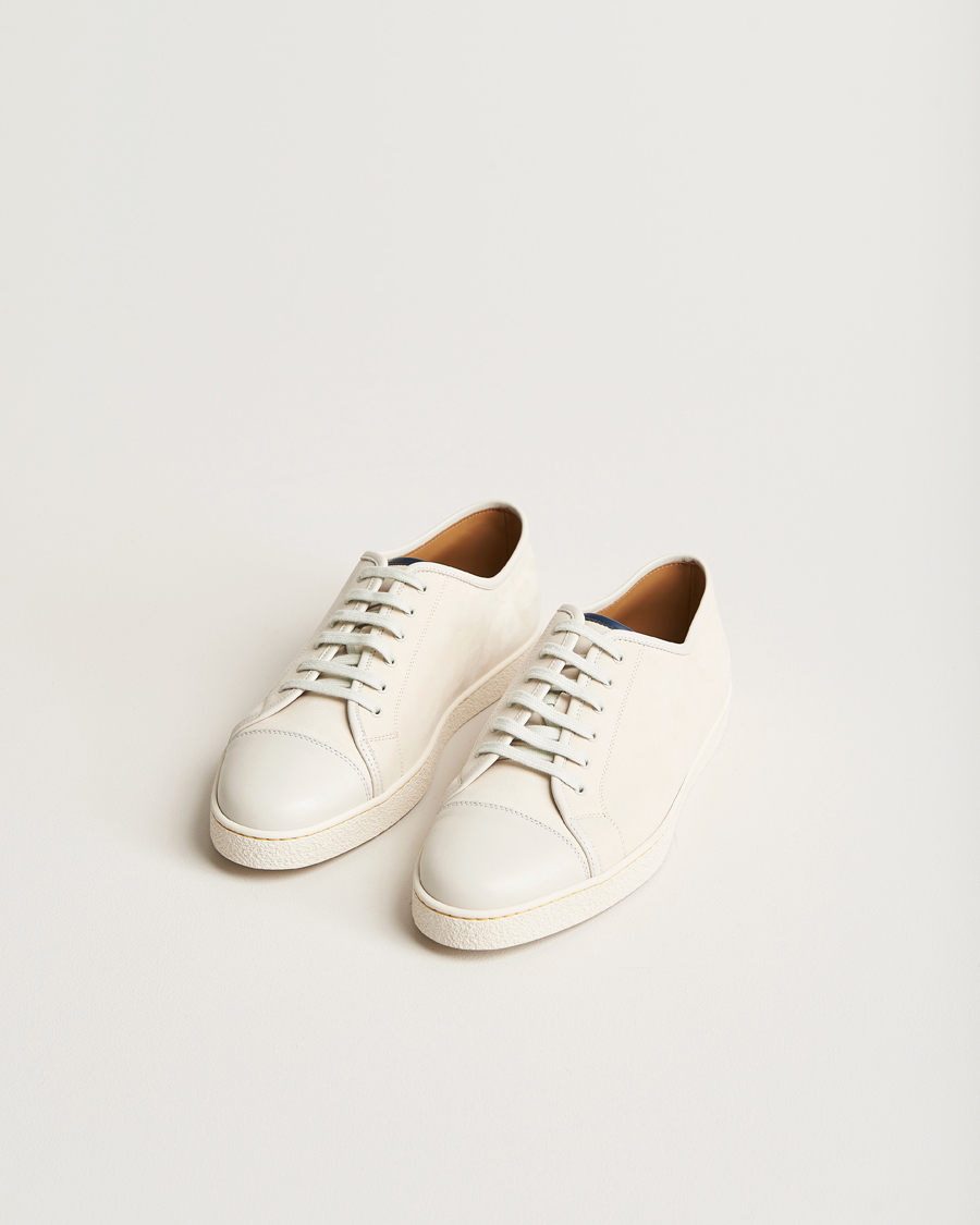 Herre | John Lobb Levah Sneaker Chalk Velveteen Calf | John Lobb | Levah Sneaker Chalk Velveteen Calf