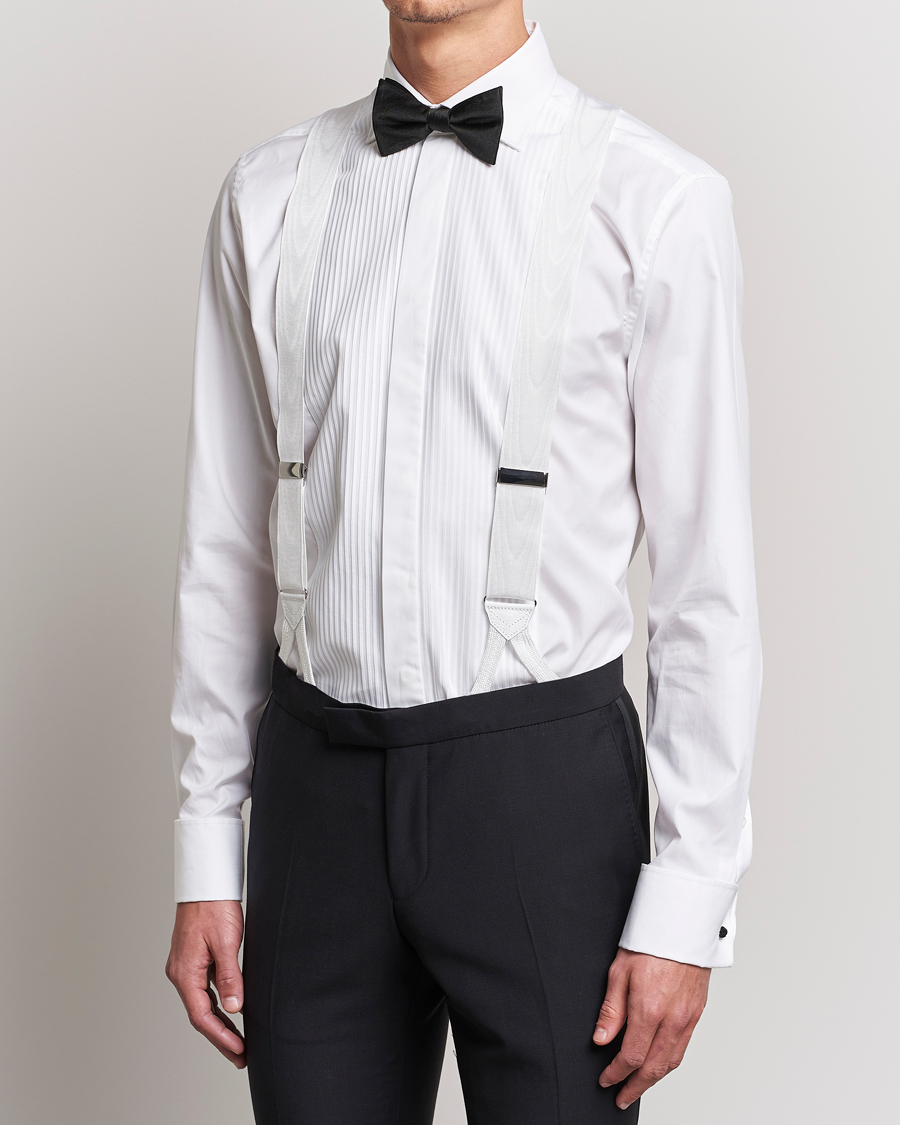 Herre | Albert Thurston Moiré Braces 40mm White | Albert Thurston | Moiré Braces 40mm White