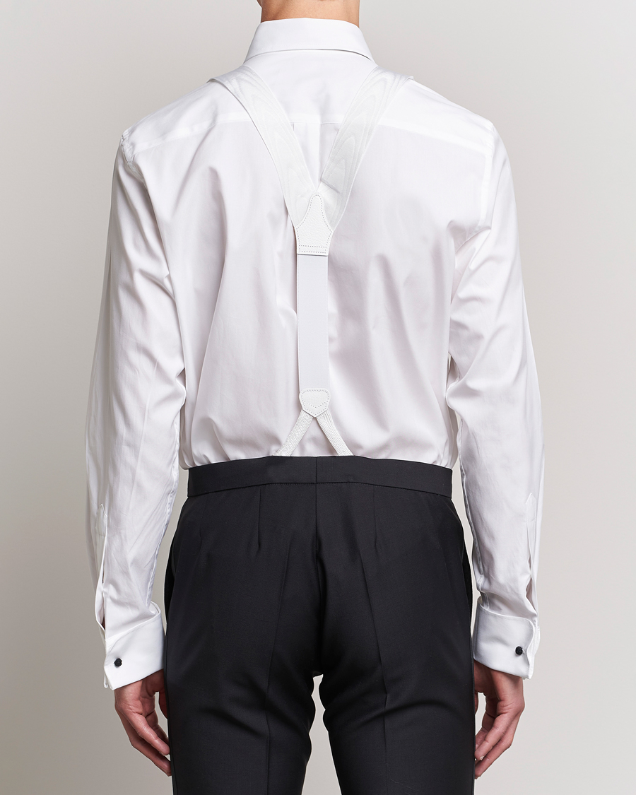 Herre | Albert Thurston Moiré Braces 40mm White | Albert Thurston | Moiré Braces 40mm White