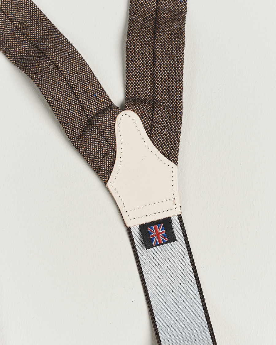 Herre | Seler | Albert Thurston | Donegal Tweed Braces 40mm Dark Brown 
