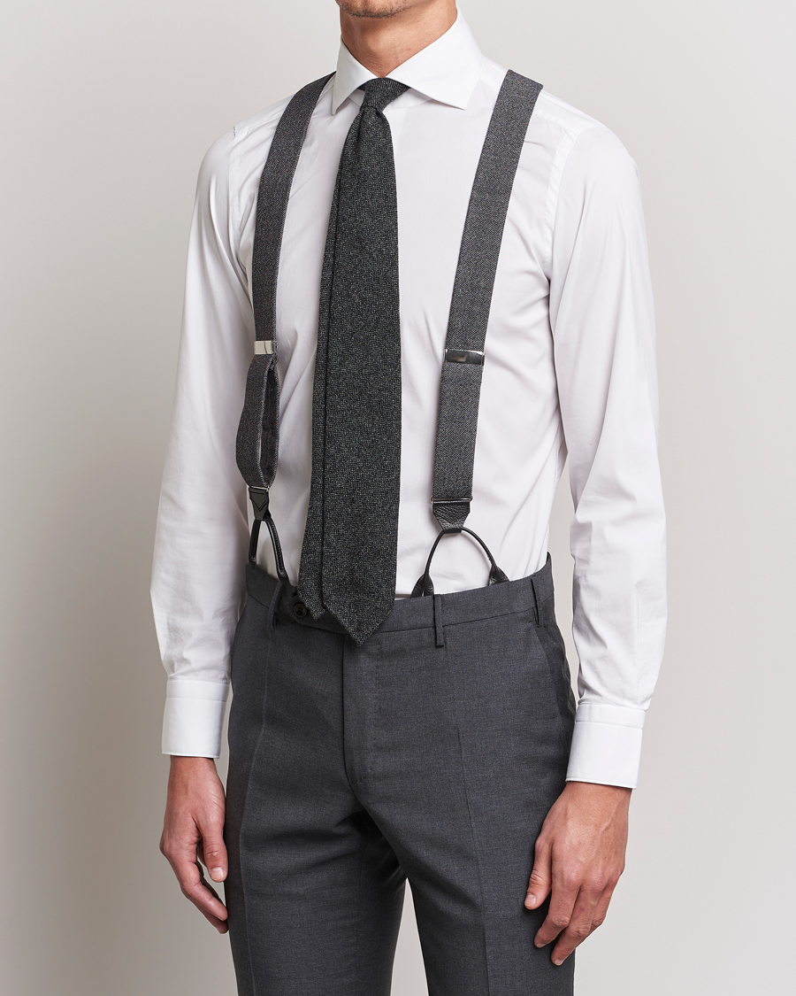 Herre | Seler | Albert Thurston | Donegal Tweed Braces 40mm Dark Grey 