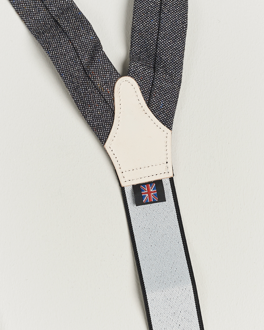 Herre | Albert Thurston Donegal Tweed Braces 40mm Dark Grey | Albert Thurston | Donegal Tweed Braces 40mm Dark Grey