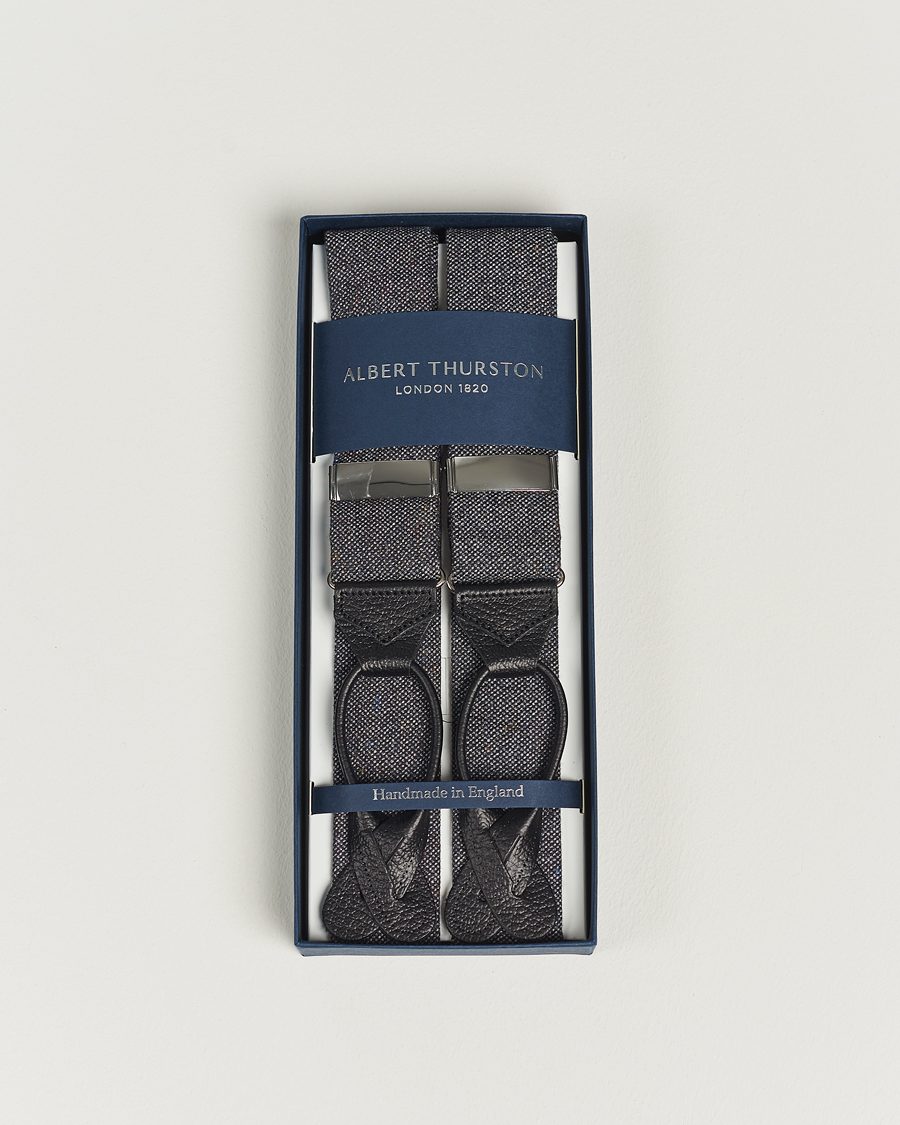 Herre | Albert Thurston Donegal Tweed Braces 40mm Dark Grey | Albert Thurston | Donegal Tweed Braces 40mm Dark Grey
