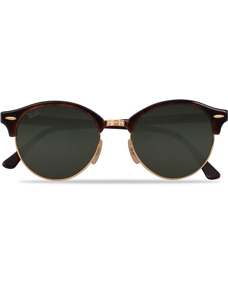 Herre | Ray-Ban 0RB4246 Clubround Sunglasses Red Havana/Green | Ray-Ban | 0RB4246 Clubround Sunglasses Red Havana/Green