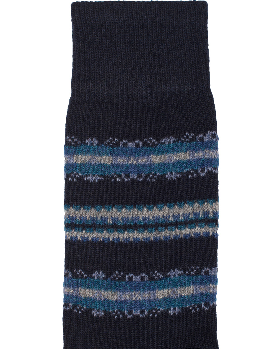 Herre | Undertøj | Falke | Lhasa Cashmere Stripe Socks Navy
