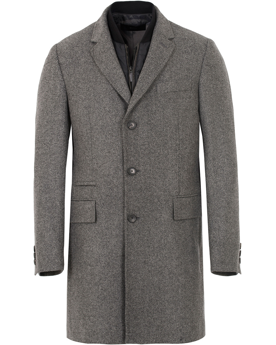maskulinitet Mus forklædning BOSS Nadim Structured Wool Coat Light/Pastel Grey - CareOfCarl.dk