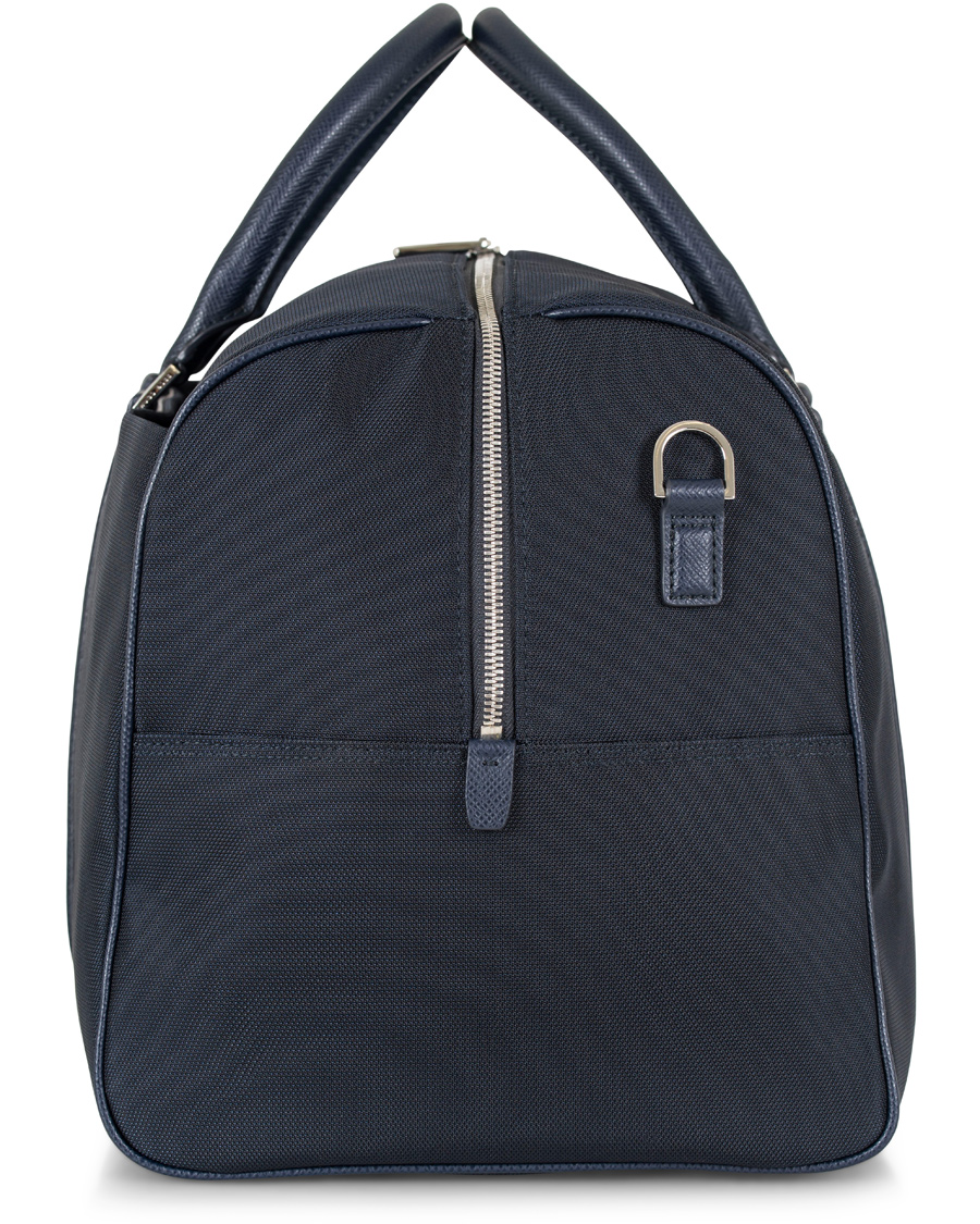 Herre | BOSS Signature Holdall Weekendbag Blue Canvas | BOSS BLACK | BOSS Signature Holdall Weekendbag Blue Canvas