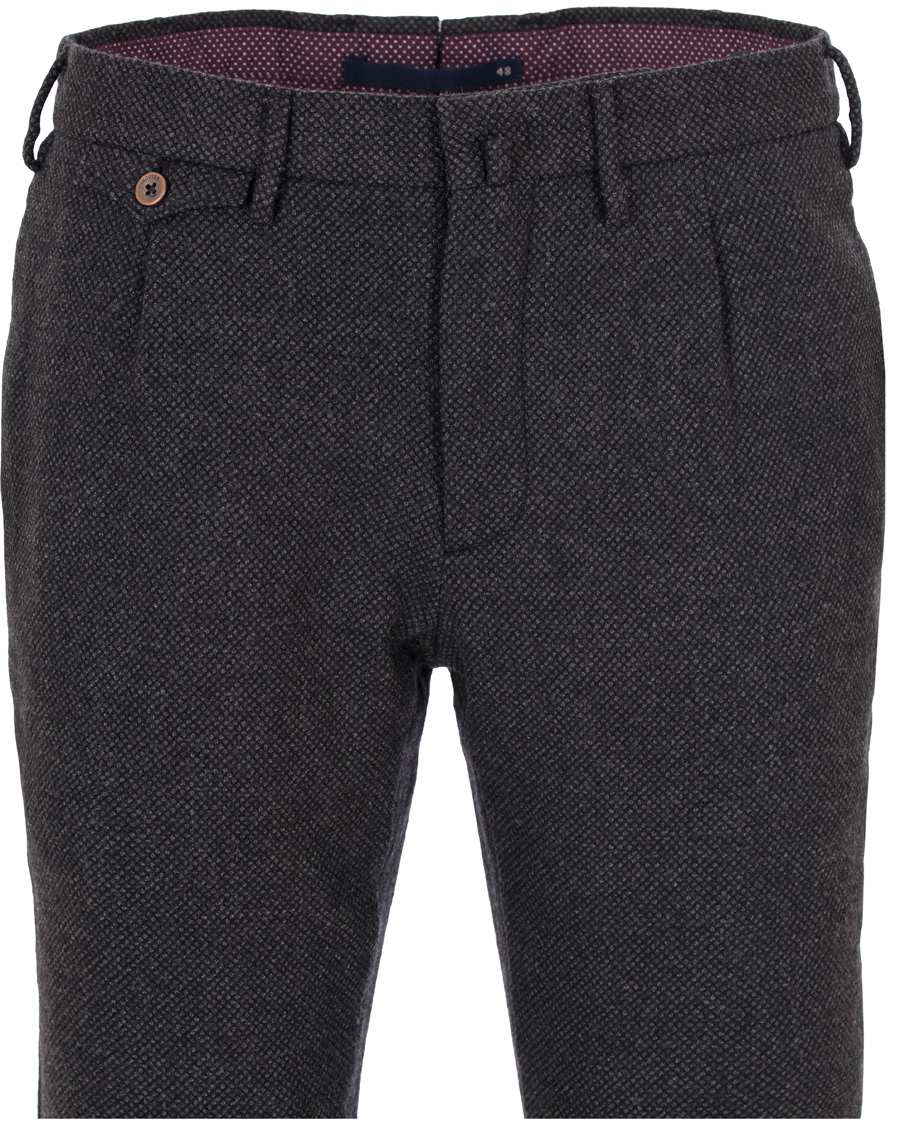 Herre | Bukser | Incotex | Slim Tapered Wool Trousers Dark Grey