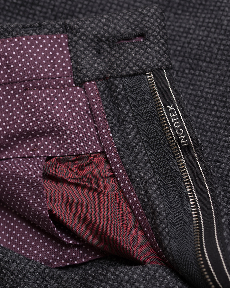 Herre | Bukser | Incotex | Slim Tapered Wool Trousers Dark Grey