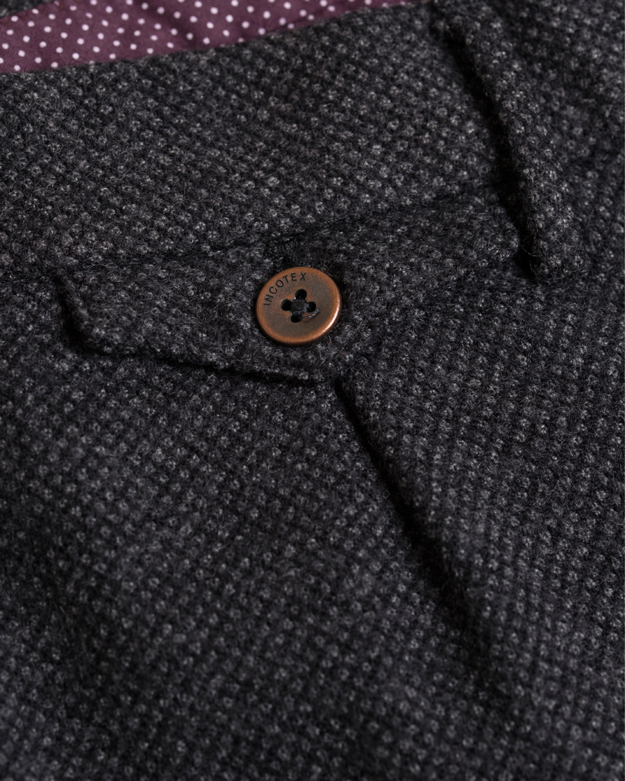 Herre | Bukser | Incotex | Slim Tapered Wool Trousers Dark Grey