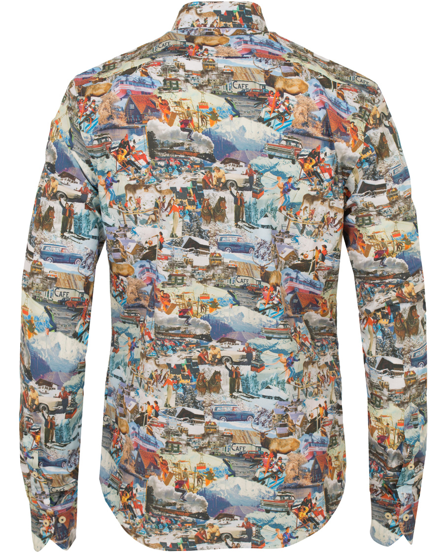Herre | Skjorter | Stenströms | Slimline Ski Print Shirt Multi