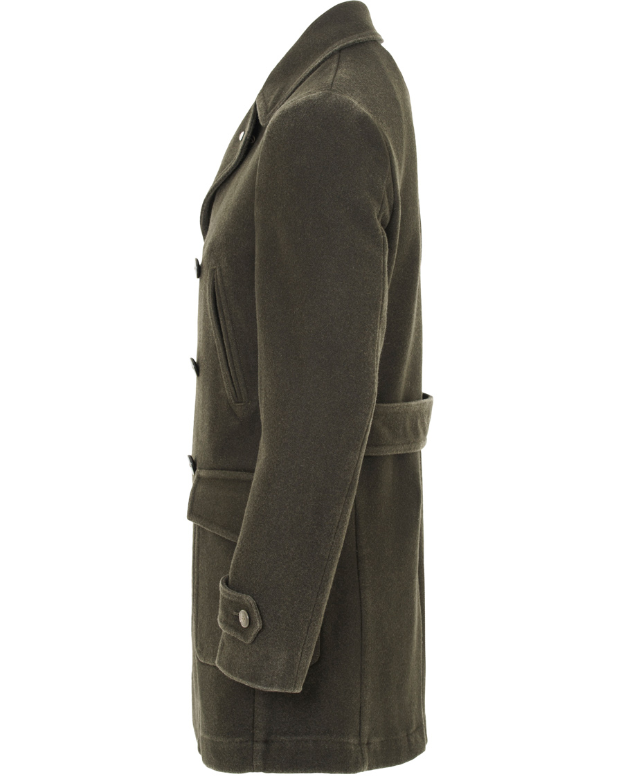 Herre | Jakker | L.B.M. 1911 | Wool Double Breasted Coat Dark Loden Green