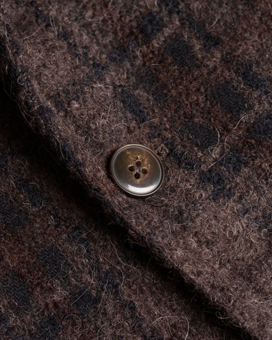 Herre | Blazere & jakker | L.B.M. 1911 | Jack Regular Wool Bouclé Check Blazer Dark Brown