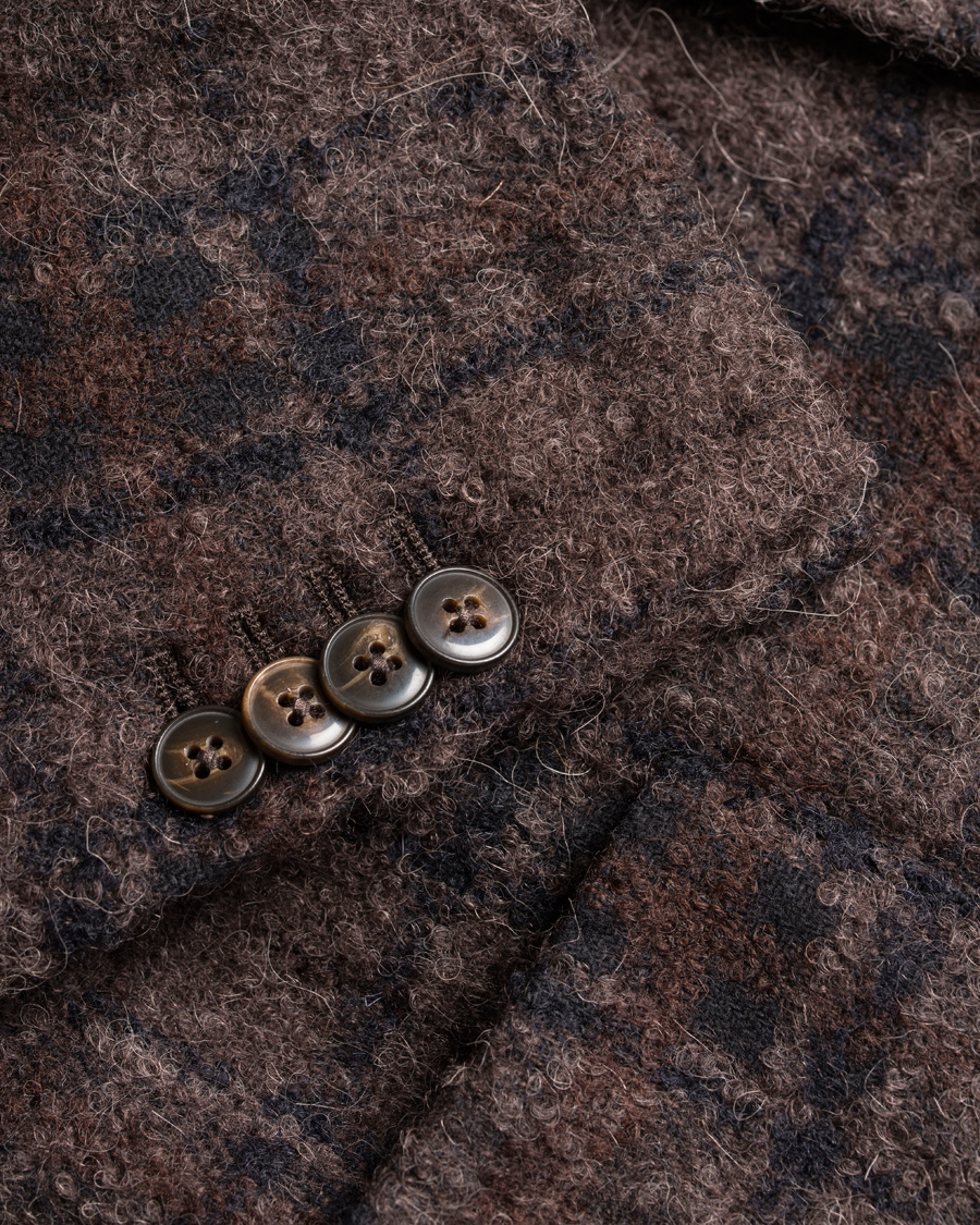 Herre | Blazere & jakker | L.B.M. 1911 | Jack Regular Wool Bouclé Check Blazer Dark Brown