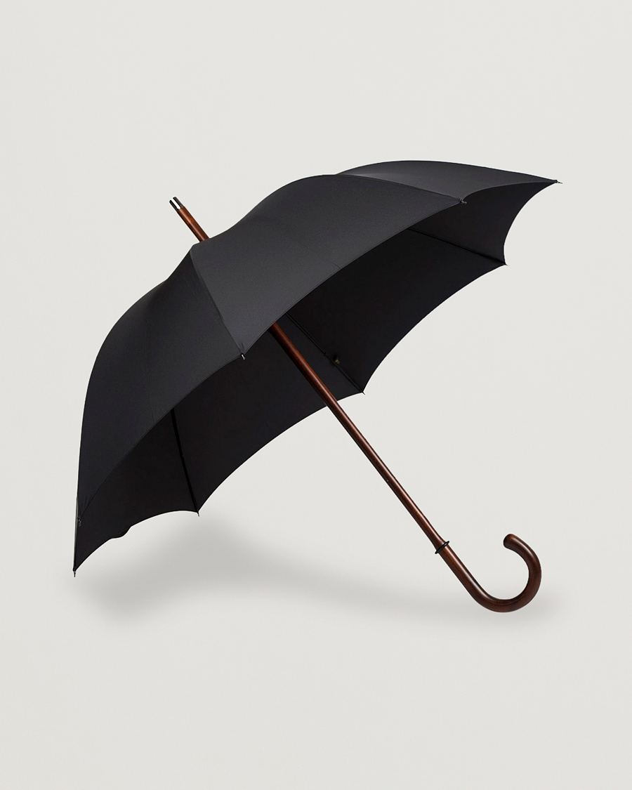 Herre | Paraplyer | Fox Umbrellas | Polished Cherrywood Solid Umbrella Black