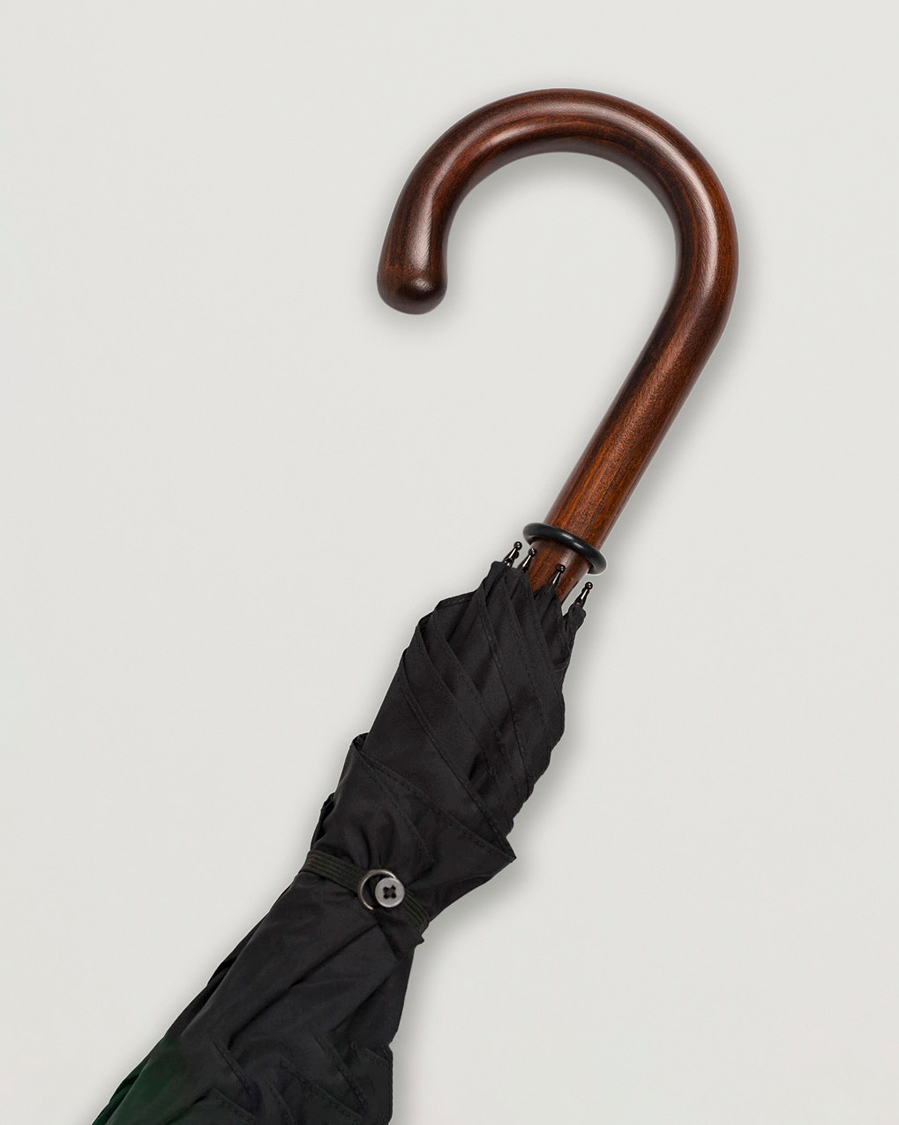 Herre | Gå regnen i møde med stil | Fox Umbrellas | Polished Cherrywood Solid Umbrella Black
