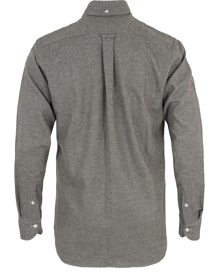 Herre | Skjorter | Drake's | Regular Fit Flannel BD Shirt Grey